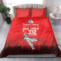 Tuskegee Airmen Red Tails Bedding Set 332nd Fighter Group WWII Tribute Red Style - Wonder Print Shop