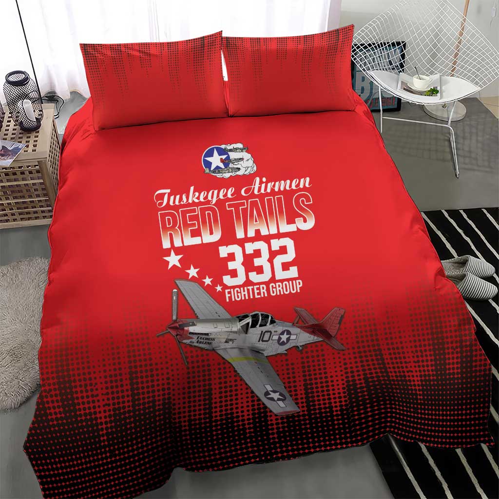 Tuskegee Airmen Red Tails Bedding Set 332nd Fighter Group WWII Tribute Red Style - Wonder Print Shop