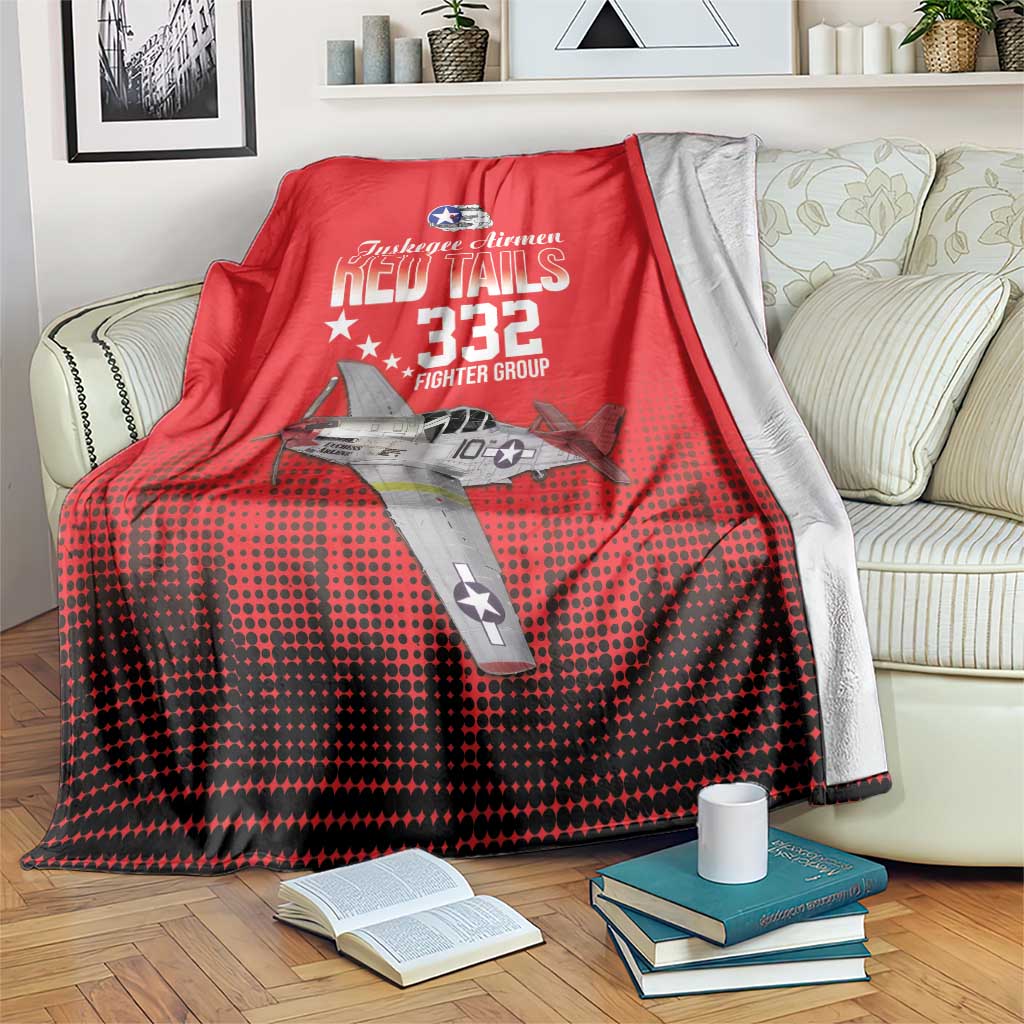 Tuskegee Airmen Red Tails Blanket 332nd Fighter Group WWII Tribute Red Style - Wonder Print Shop