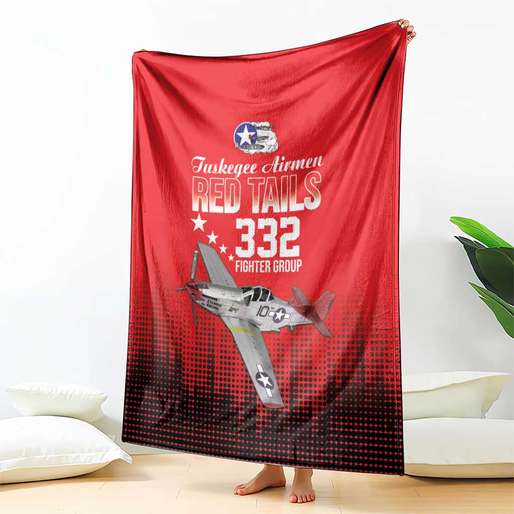 Tuskegee Airmen Red Tails Blanket 332nd Fighter Group WWII Tribute Red Style - Wonder Print Shop