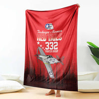 Tuskegee Airmen Red Tails Blanket 332nd Fighter Group WWII Tribute Red Style - Wonder Print Shop