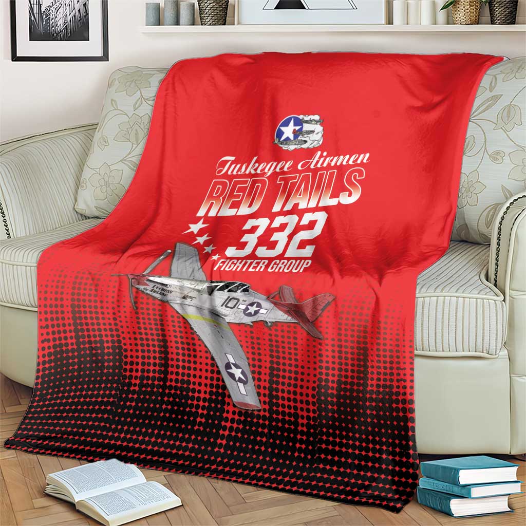 Tuskegee Airmen Red Tails Blanket 332nd Fighter Group WWII Tribute Red Style - Wonder Print Shop