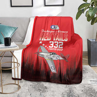 Tuskegee Airmen Red Tails Blanket 332nd Fighter Group WWII Tribute Red Style - Wonder Print Shop