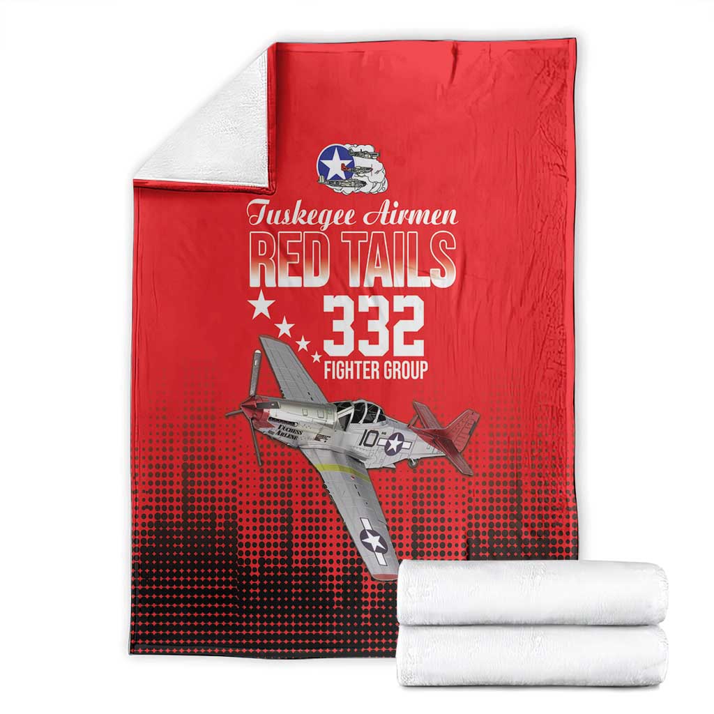 Tuskegee Airmen Red Tails Blanket 332nd Fighter Group WWII Tribute Red Style - Wonder Print Shop