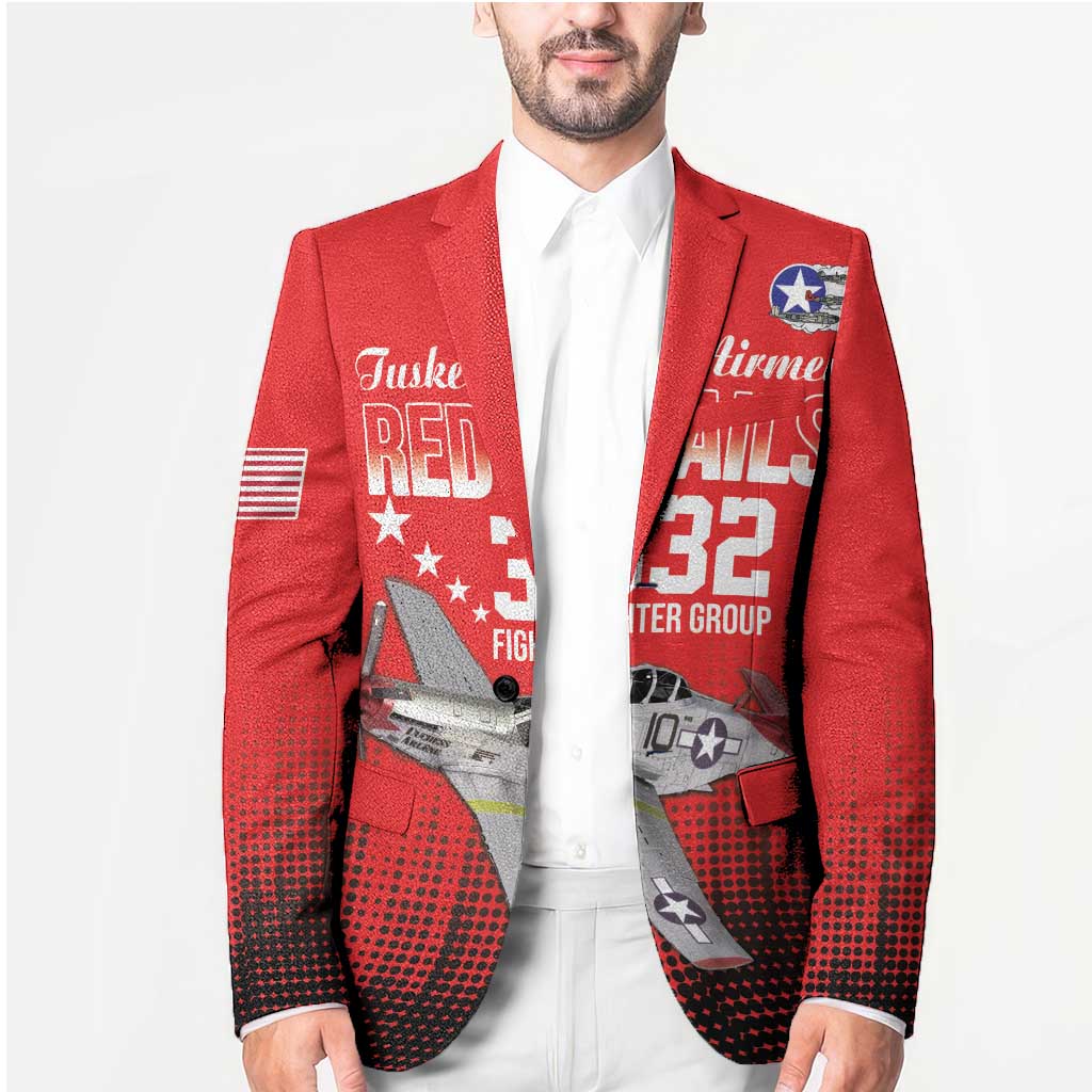 Tuskegee Airmen Red Tails Blazer 332nd Fighter Group WWII Tribute Red Style - Wonder Print Shop