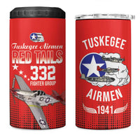 Tuskegee Airmen Red Tails 4 in 1 Can Cooler Tumbler 332nd Fighter Group WWII Tribute Red Style - Wonder Print Shop