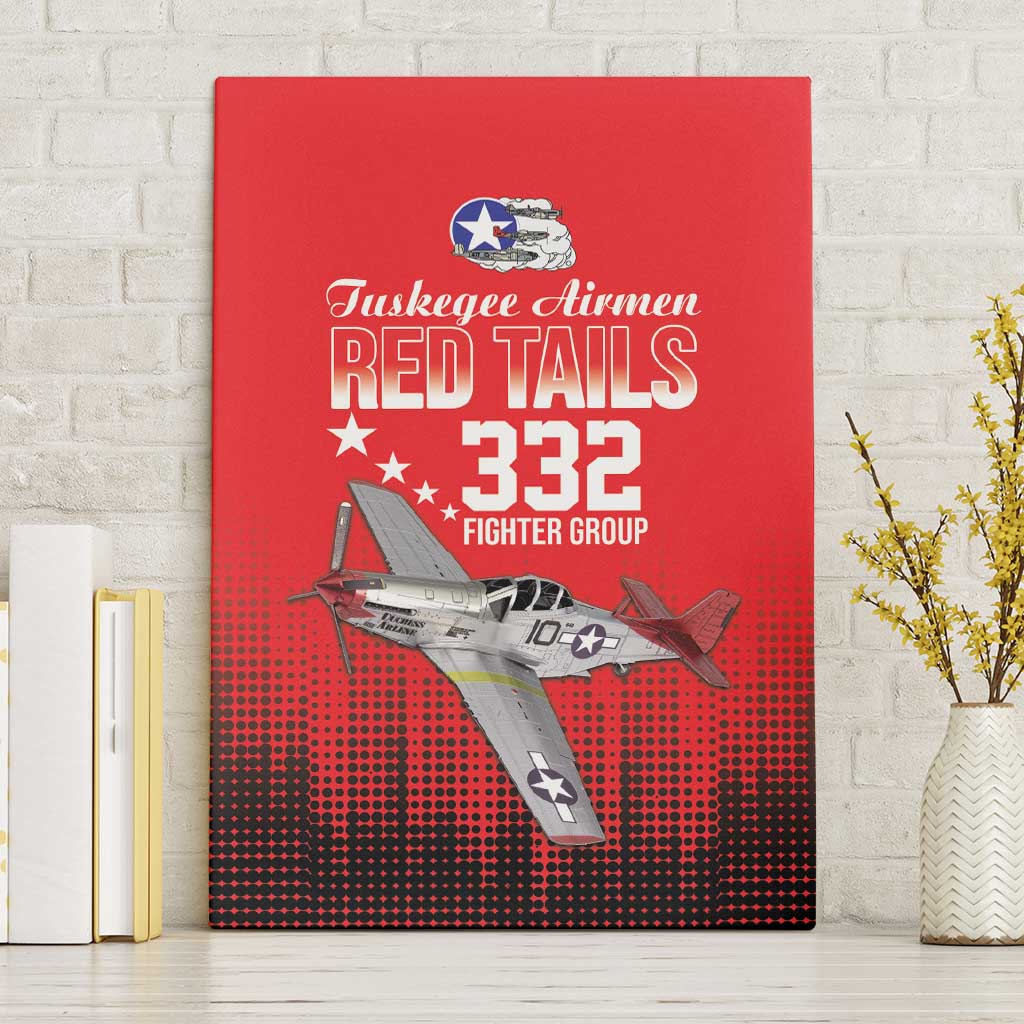 Tuskegee Airmen Red Tails Canvas Wall Art 332nd Fighter Group WWII Tribute Red Style - Wonder Print Shop