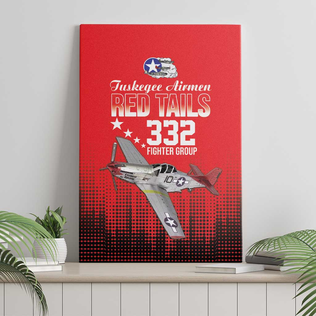 Tuskegee Airmen Red Tails Canvas Wall Art 332nd Fighter Group WWII Tribute Red Style - Wonder Print Shop