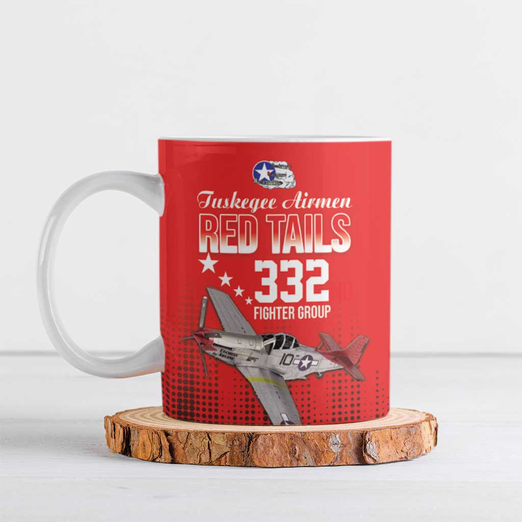 Tuskegee Airmen Red Tails Ceramic Mug 332nd Fighter Group WWII Tribute Red Style - Wonder Print Shop