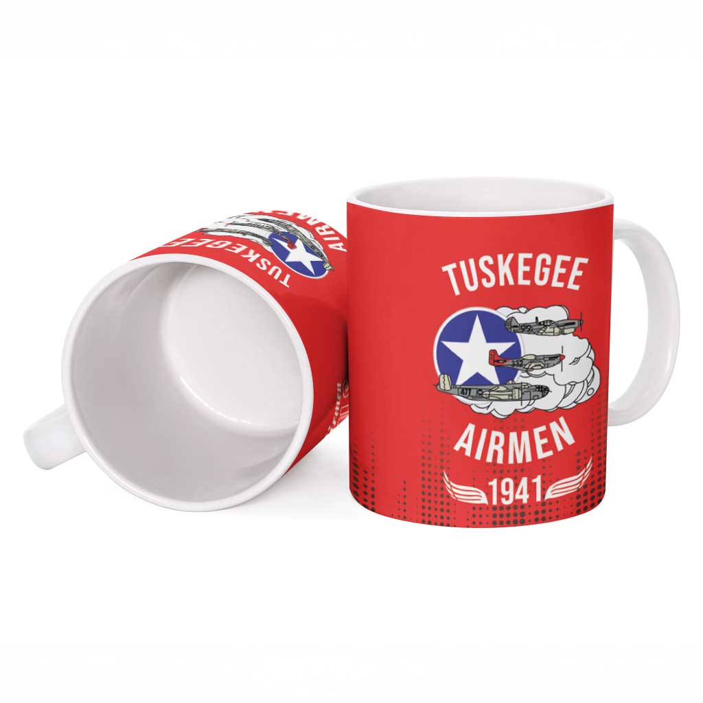 Tuskegee Airmen Red Tails Ceramic Mug 332nd Fighter Group WWII Tribute Red Style - Wonder Print Shop