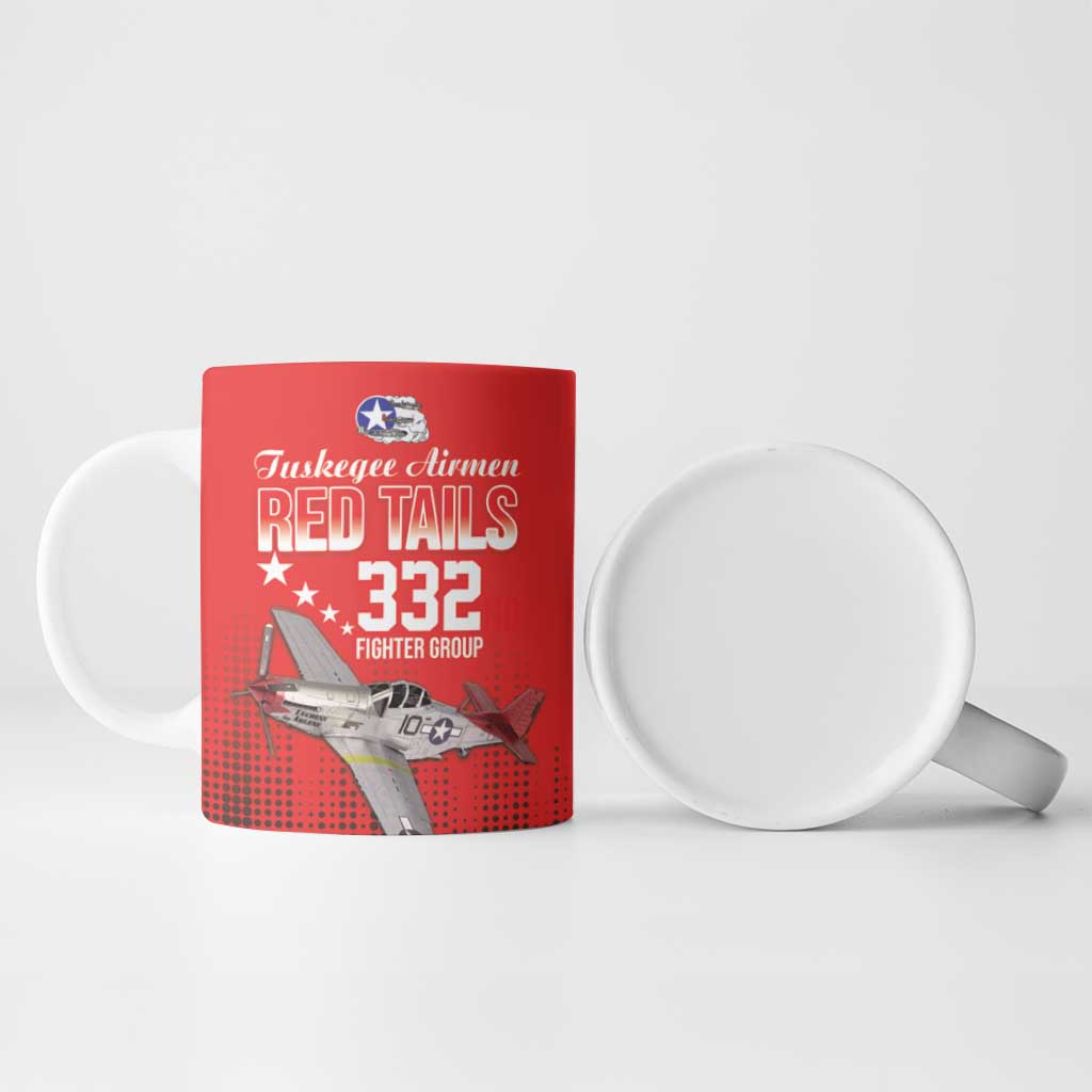 Tuskegee Airmen Red Tails Ceramic Mug 332nd Fighter Group WWII Tribute Red Style - Wonder Print Shop
