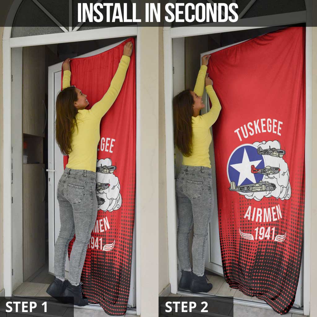 Tuskegee Airmen Red Tails Door Cover 332nd Fighter Group WWII Tribute Red Style - Wonder Print Shop