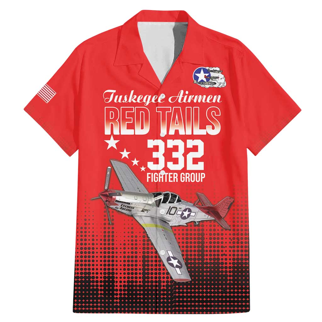 Tuskegee Airmen Red Tails Family Matching Mermaid Dress and Hawaiian Shirt 332nd Fighter Group WWII Tribute Red Style - Wonder Print Shop