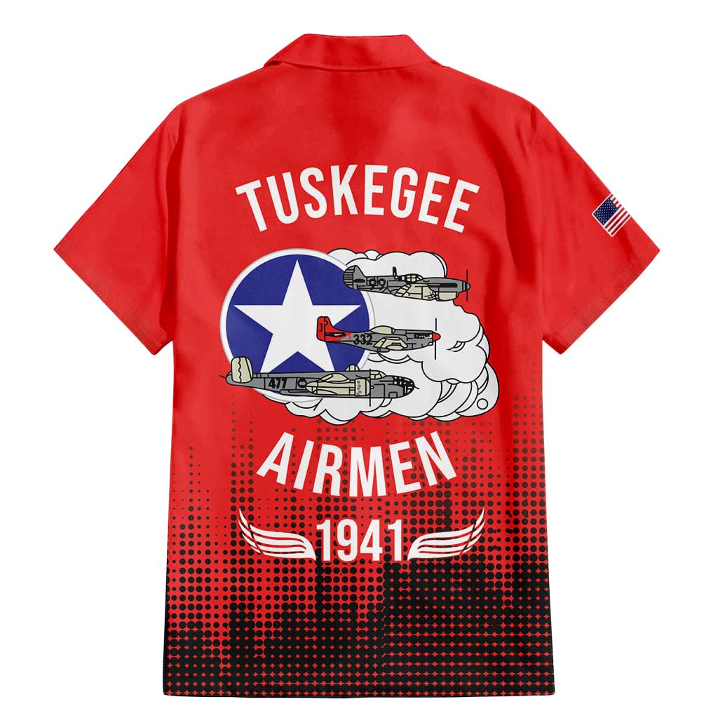 Tuskegee Airmen Red Tails Family Matching Mermaid Dress and Hawaiian Shirt 332nd Fighter Group WWII Tribute Red Style - Wonder Print Shop