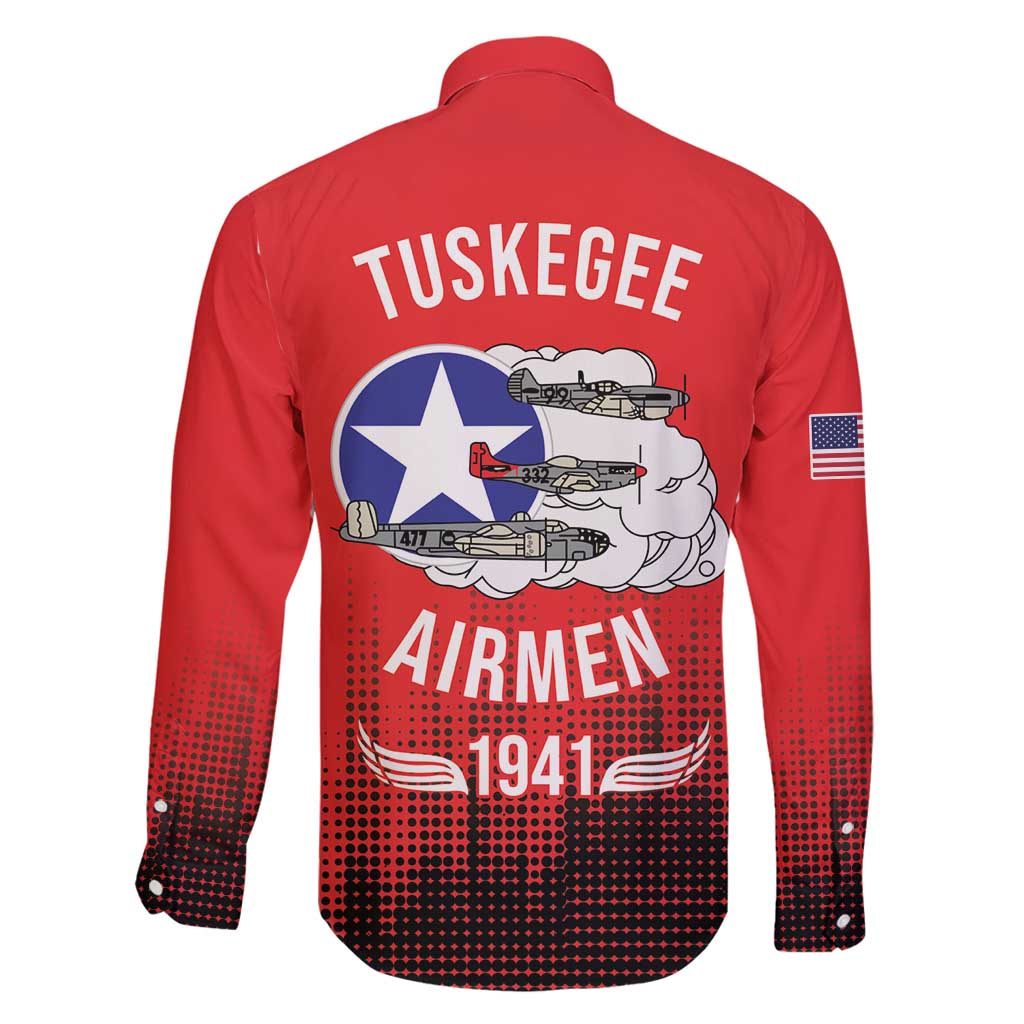 Tuskegee Airmen Red Tails Family Matching Mermaid Dress and Hawaiian Shirt 332nd Fighter Group WWII Tribute Red Style - Wonder Print Shop