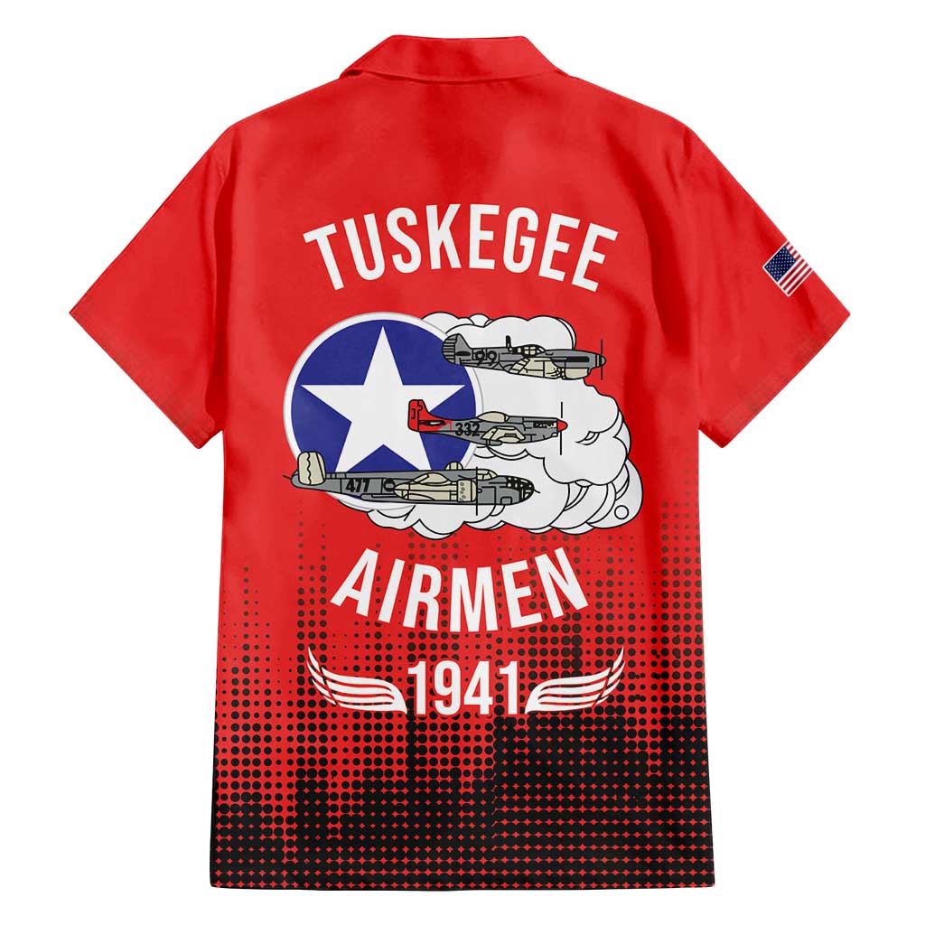 Tuskegee Airmen Red Tails Family Matching Puletasi and Hawaiian Shirt 332nd Fighter Group WWII Tribute Red Style - Wonder Print Shop