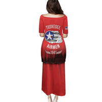 Tuskegee Airmen Red Tails Family Matching Puletasi and Hawaiian Shirt 332nd Fighter Group WWII Tribute Red Style - Wonder Print Shop