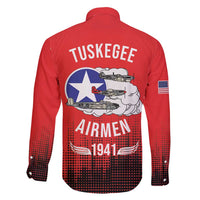 Tuskegee Airmen Red Tails Family Matching Short Sleeve Bodycon Dress and Hawaiian Shirt 332nd Fighter Group WWII Tribute Red Style - Wonder Print Shop