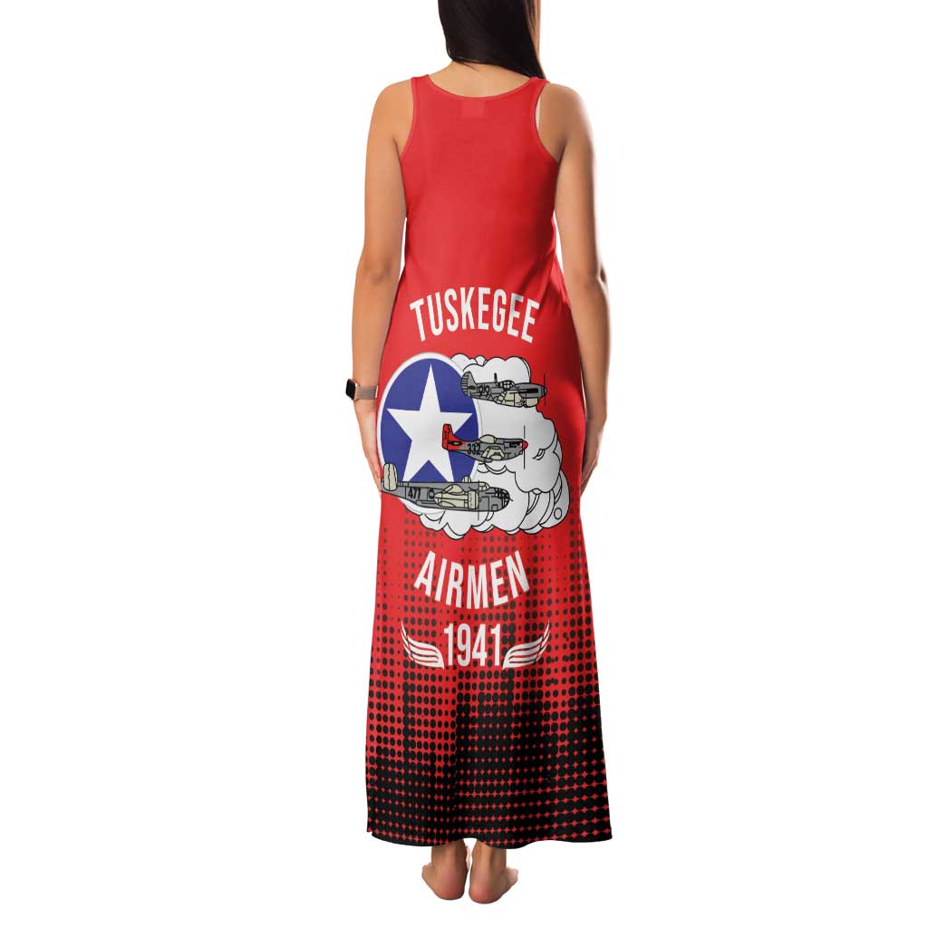 Tuskegee Airmen Red Tails Family Matching Tank Maxi Dress and Hawaiian Shirt 332nd Fighter Group WWII Tribute Red Style - Wonder Print Shop