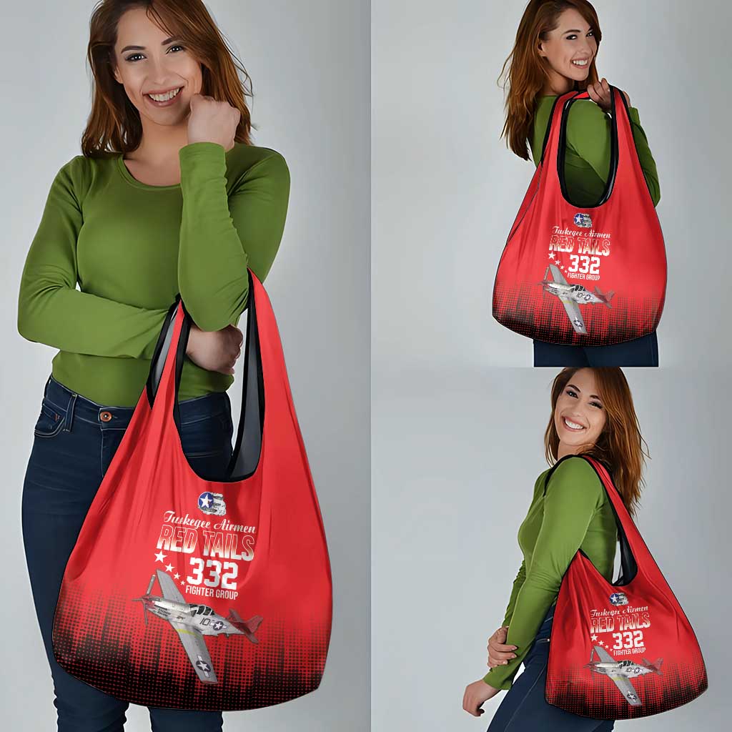 Tuskegee Airmen Red Tails Grocery Bag 332nd Fighter Group WWII Tribute Red Style - Wonder Print Shop