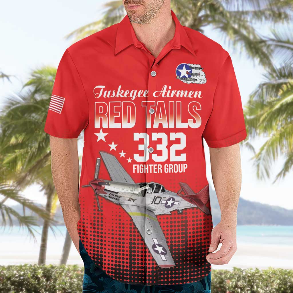 Tuskegee Airmen Red Tails Hawaiian Shirt 332nd Fighter Group WWII Tribute Red Style - Wonder Print Shop