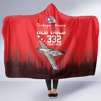 Tuskegee Airmen Red Tails Hooded Blanket 332nd Fighter Group WWII Tribute Red Style - Wonder Print Shop