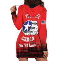 Tuskegee Airmen Red Tails Hoodie Dress 332nd Fighter Group WWII Tribute Red Style - Wonder Print Shop
