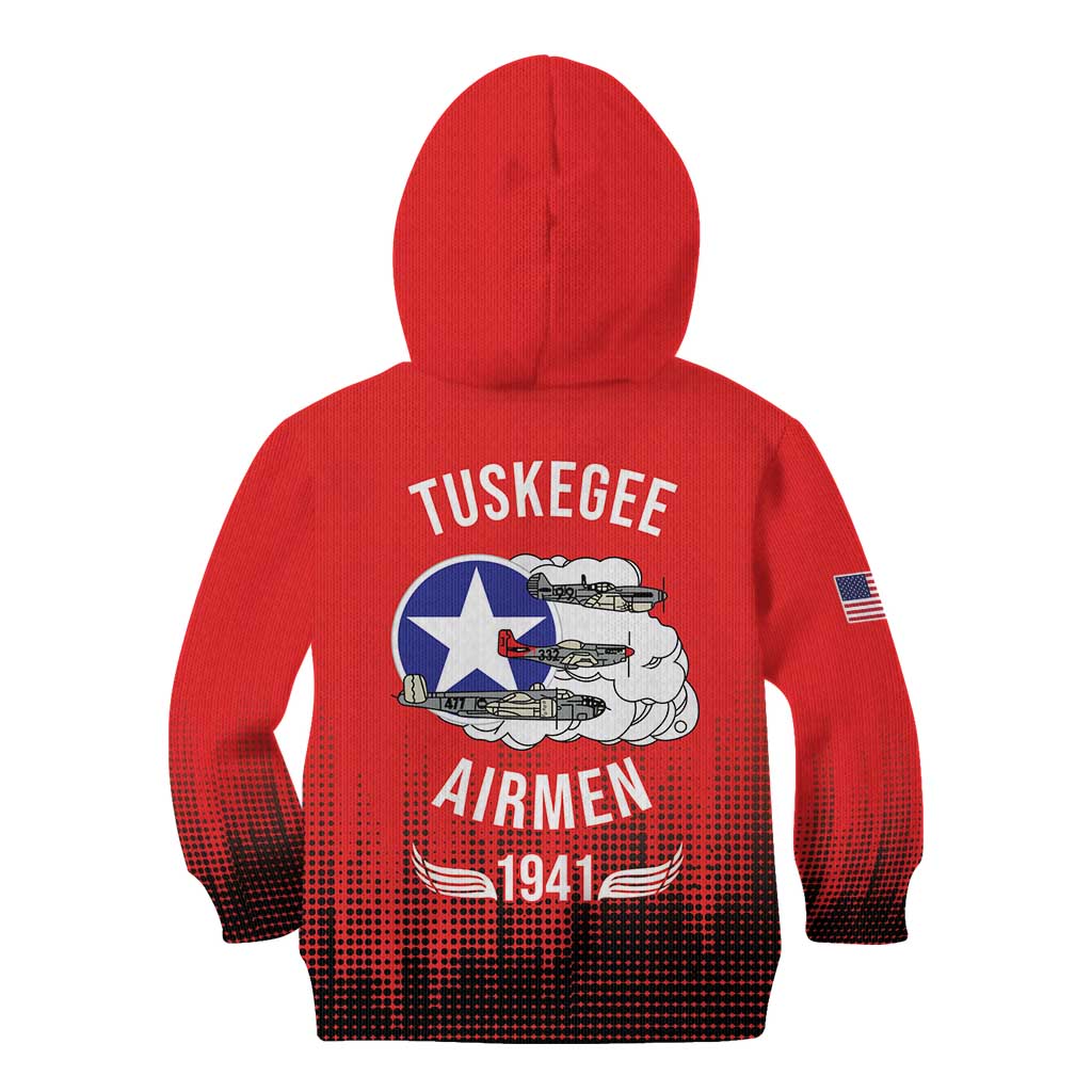 Tuskegee Airmen Red Tails Kid Hoodie 332nd Fighter Group WWII Tribute Red Style - Wonder Print Shop