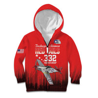 Tuskegee Airmen Red Tails Kid Hoodie 332nd Fighter Group WWII Tribute Red Style - Wonder Print Shop