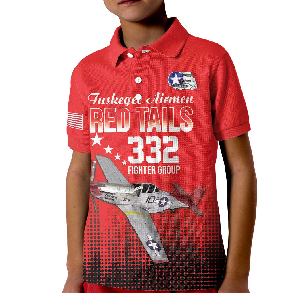 Tuskegee Airmen Red Tails Kid Polo Shirt 332nd Fighter Group WWII Tribute Red Style - Wonder Print Shop