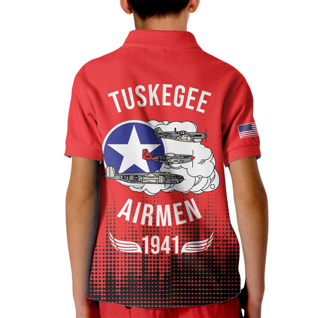 Tuskegee Airmen Red Tails Kid Polo Shirt 332nd Fighter Group WWII Tribute Red Style - Wonder Print Shop