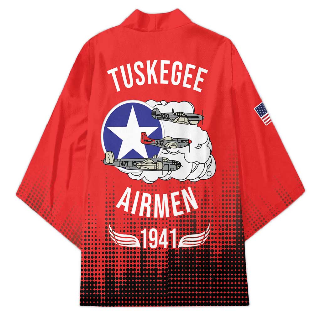 Tuskegee Airmen Red Tails Kimono 332nd Fighter Group WWII Tribute Red Style - Wonder Print Shop