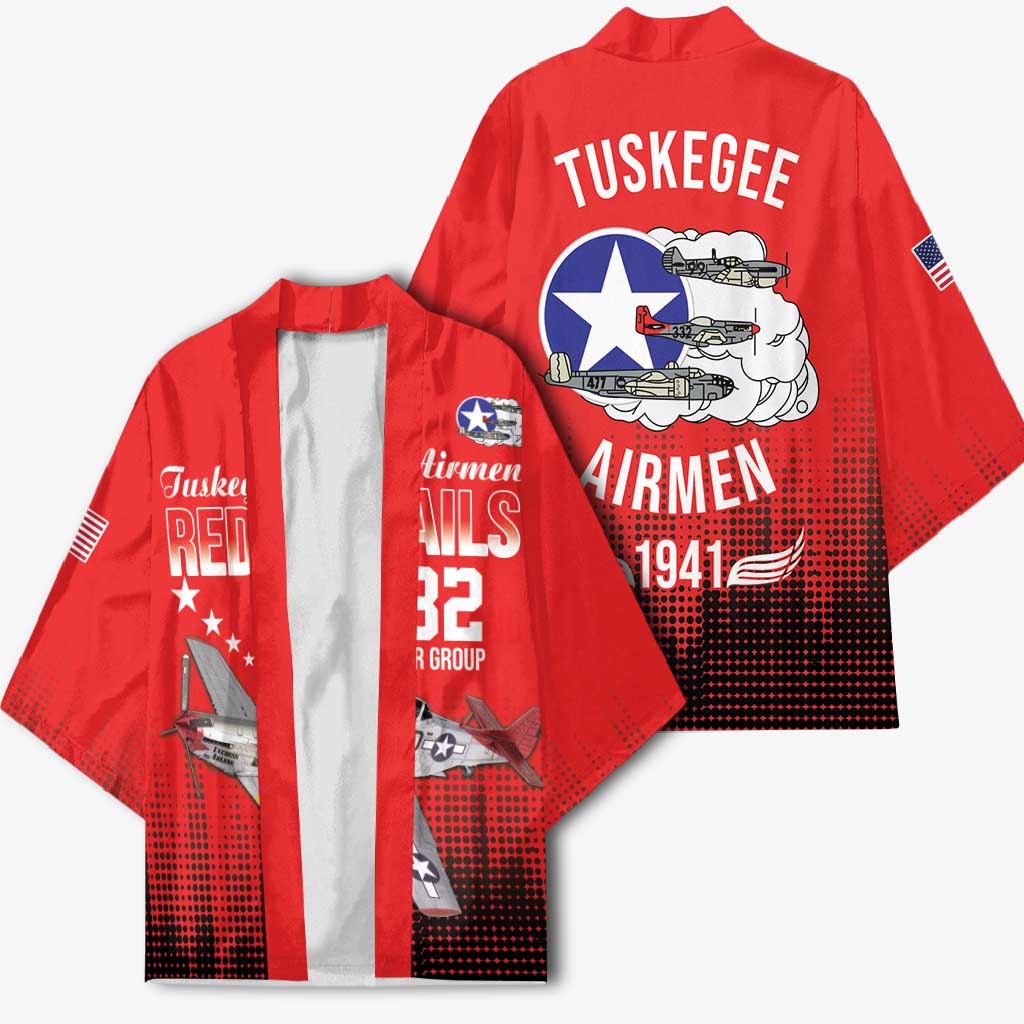Tuskegee Airmen Red Tails Kimono 332nd Fighter Group WWII Tribute Red Style - Wonder Print Shop
