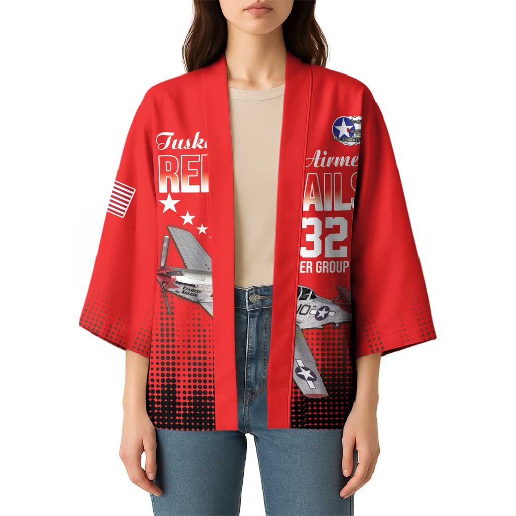 Tuskegee Airmen Red Tails Kimono 332nd Fighter Group WWII Tribute Red Style - Wonder Print Shop
