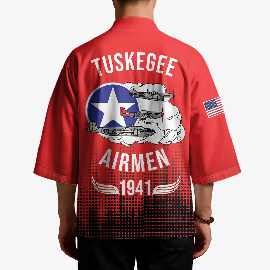 Tuskegee Airmen Red Tails Kimono 332nd Fighter Group WWII Tribute Red Style - Wonder Print Shop