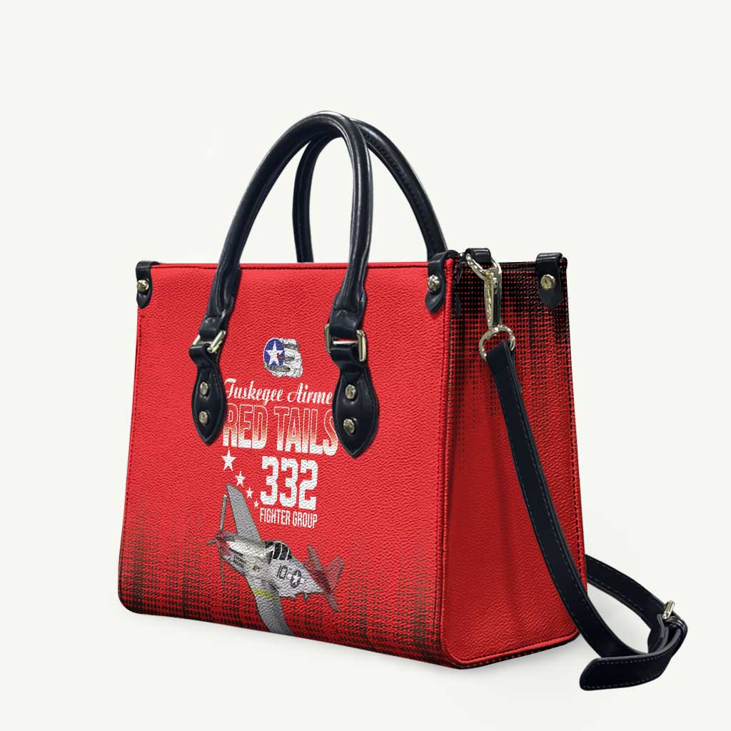 Tuskegee Airmen Red Tails Leather Bag 332nd Fighter Group WWII Tribute Red Style - Wonder Print Shop