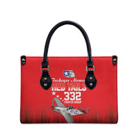 Tuskegee Airmen Red Tails Leather Bag 332nd Fighter Group WWII Tribute Red Style - Wonder Print Shop