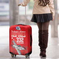 Tuskegee Airmen Red Tails Luggage Cover 332nd Fighter Group WWII Tribute Red Style - Wonder Print Shop