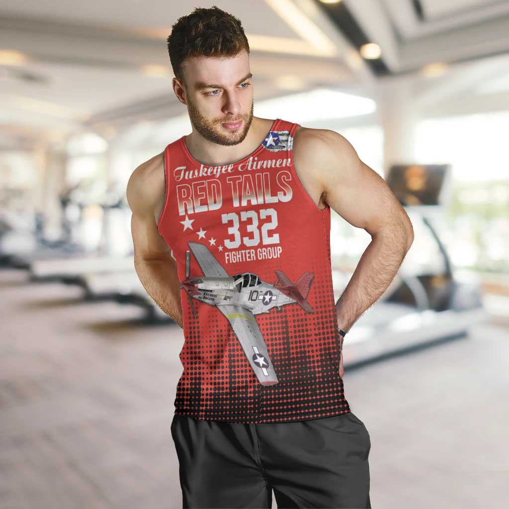 Tuskegee Airmen Red Tails Men Tank Top 332nd Fighter Group WWII Tribute Red Style - Wonder Print Shop