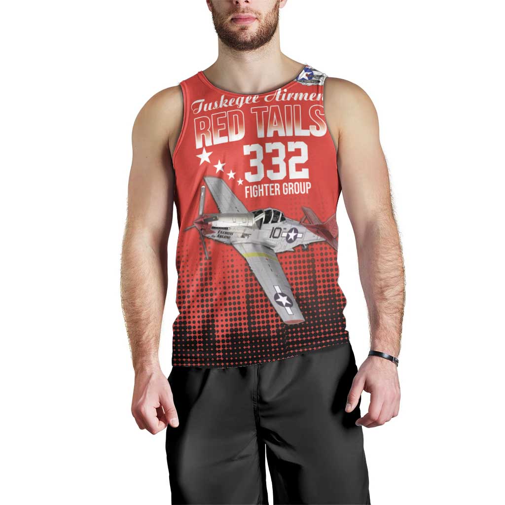 Tuskegee Airmen Red Tails Men Tank Top 332nd Fighter Group WWII Tribute Red Style - Wonder Print Shop
