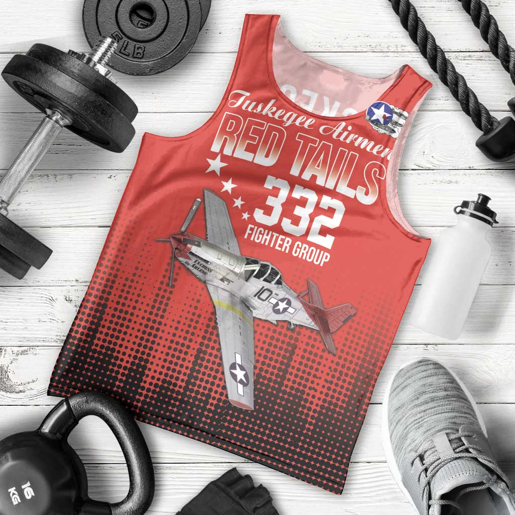 Tuskegee Airmen Red Tails Men Tank Top 332nd Fighter Group WWII Tribute Red Style - Wonder Print Shop