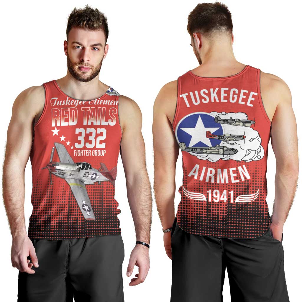 Tuskegee Airmen Red Tails Men Tank Top 332nd Fighter Group WWII Tribute Red Style - Wonder Print Shop