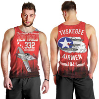 Tuskegee Airmen Red Tails Men Tank Top 332nd Fighter Group WWII Tribute Red Style - Wonder Print Shop