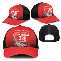 Tuskegee Airmen Red Tails Mesh Trucker Cap 332nd Fighter Group WWII Tribute Red Style - Wonder Print Shop