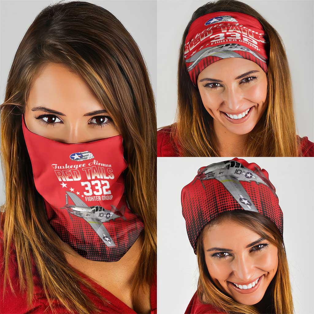 Tuskegee Airmen Red Tails Neck Gaiter 332nd Fighter Group WWII Tribute Red Style - Wonder Print Shop