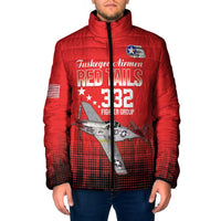 Tuskegee Airmen Red Tails Padded Jacket 332nd Fighter Group WWII Tribute Red Style - Wonder Print Shop