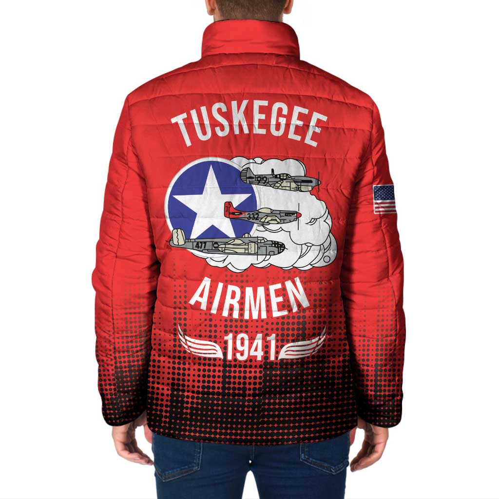 Tuskegee Airmen Red Tails Padded Jacket 332nd Fighter Group WWII Tribute Red Style - Wonder Print Shop