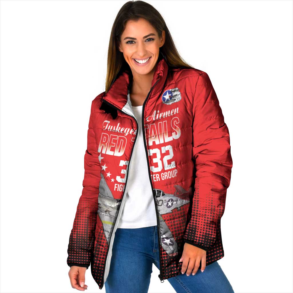 Tuskegee Airmen Red Tails Padded Jacket 332nd Fighter Group WWII Tribute Red Style - Wonder Print Shop