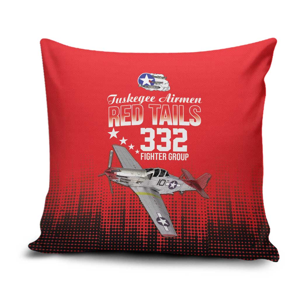 Tuskegee Airmen Red Tails Pillow Cover 332nd Fighter Group WWII Tribute Red Style - Wonder Print Shop