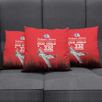 Tuskegee Airmen Red Tails Pillow Cover 332nd Fighter Group WWII Tribute Red Style - Wonder Print Shop